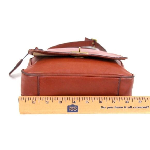 FOSSIL BROWN GENUINE LEATHER FLAP X-BODY MESSENGER SHOULDER BAG HANDBAG PURSE - Picture 12 of 14